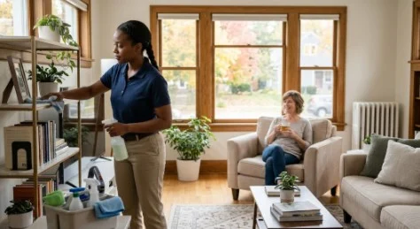 Professional cleaner providing recurring home cleaning service in Madison WI