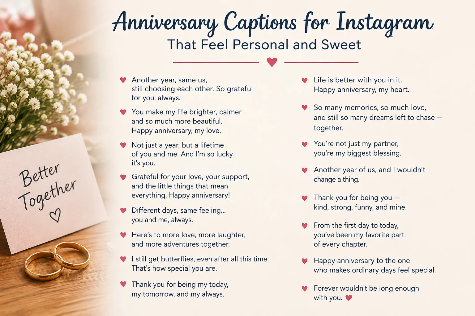 Anniversary Captions for Instagram That Feel Personal and Sweet